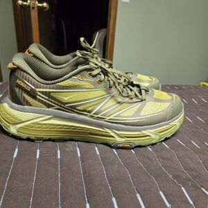 Hoka One One Olive and Lime Trail Shoes